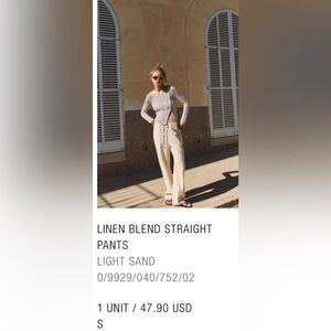 Zara linen blend pants